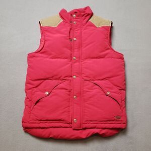 Levi's Down Fill Red Down Filled Puffer Vest With Corduroy Trim M